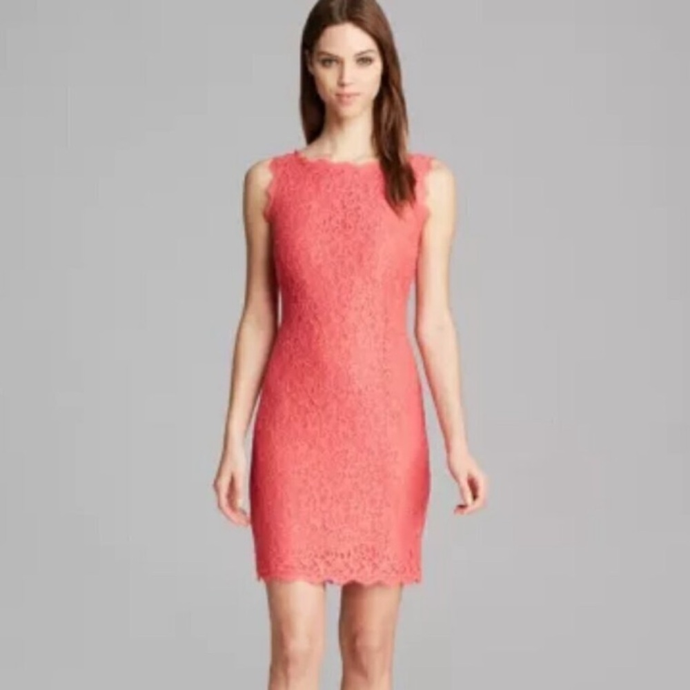 Adrianna Papell Women’s Coral Lace Sleeveless Cocktail Dress - US 8 Medium